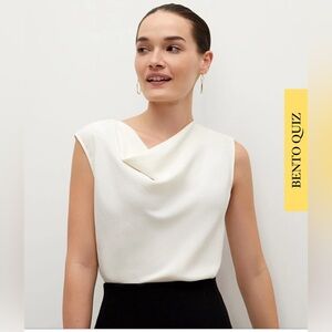 MM LaFleur Rowling Top - Cowl Neck, cream